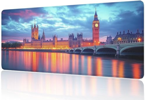Pro Gamer Mauspad 1000x400, XXL Gaming Mousepad London, Mauspad Groß Orange mit Hochpräziser Gewebeoberfläche, Hervorragende Geschwindigkeit und Kontrolle für Esports und Professionelles Design M1-62