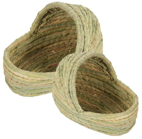 HIAKDOFT 2 pièces Nid Paille pour Poules Pondeuses Nid de Couchage Petit Lit Naturel Résistant et Portable pour Poulailler et Élevage de Poules