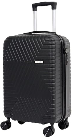 STRAVIA – Del – Valise Cabine 55 cm – Bagage à Main Avion – ABS Légère et Résistante – Serrure à Code Sécurisée – 4 Roues Double Ultra Fluides – Noir– 55 x 36 x 24 cm
