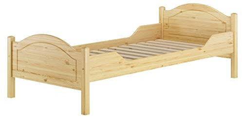 Erst-Holz® Einzelbett Seniorenbett Gästebett 90x220 Überlänge mit Rollrost Kiefer massiv 60.30-09-220