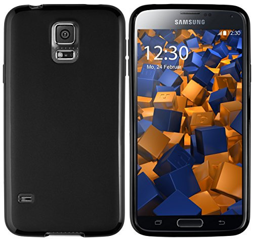 mumbi Hülle kompatibel mit Samsung Galaxy S5 / S5 Neo Handy Case Handyhülle, matt schwarz