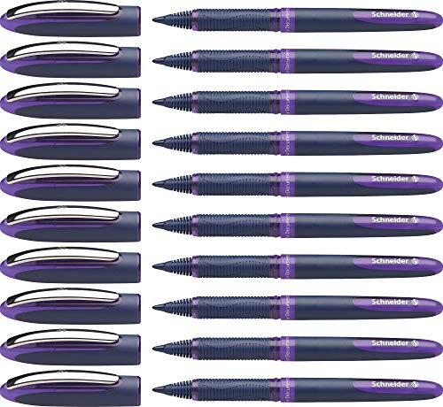 Schneider 183008 One Business Tintenroller (Dokumentenecht mit 0,6 mm Strichstärke, Made in Germany) 10er Pack,violett
