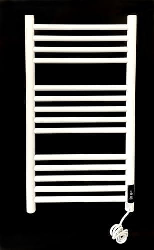 Manissa Scaldasalviette elettrico in acciaio inox, 400 x 720 mm, colore: Bianco