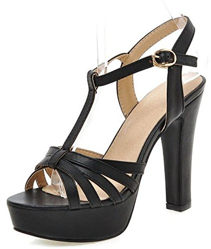 Smilice Damen Gladiator Sandalen mit Hohem Absatz Peep Toe Plateau Sandalen