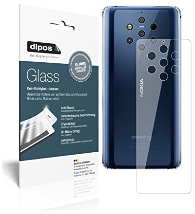 dipos 2x Displayschutzfolie 9H klar für Nokia 9 PureView Rückseite | Bricht und splittert nicht, kein Echtglas, Anti-Shock, passt perfekt, kratzfest, blasenfrei, hüllenfreundlich, selbstklebend