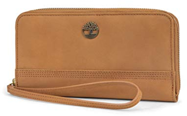 Timberland Damen Leder RFID Zip Around Wallet Clutch mit Handschlaufe, Wheat (Nubuck), Einheitsgröße
