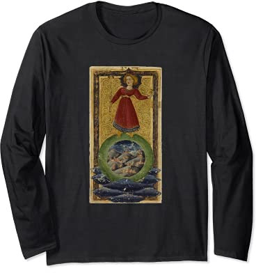 Tarot Card The World Vintage Tarot Card Graphic Print Long Sleeve T-Shirt