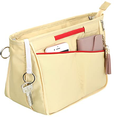 Joqixon Taschenorganizer Bag in Bag, Nylon Handtaschen Organizer mit Rreißverschluss, Innentaschen für Handtaschen, Damen Kosmetiktasche Tasche Organizer, Groß