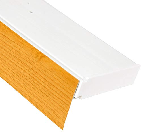 Bestlivings 2-Läufige Vorhangschiene mit Innenlauf aus Kunststoff in 420cm (2x90cm, 2x120cm), Kunststoff Blende Eiche Optik, Gardinenschiene