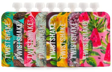 Twistshake Babynahrungsbeutel 220 ml – 8er-Set | Wiederverwendbare Babynahrungstasche mit doppeltem Reißverschluss | BPA-freie Fill n Squeeze Baby-Entwöhnungsbeutel | Auslaufsicherer Quetschbeutel