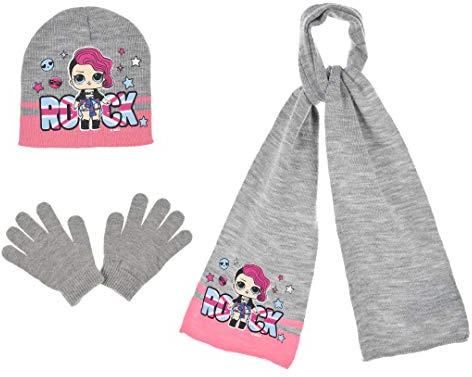 L.O.L. Mädchen LOL Surprise Hut, Schal und Handschuhe Set