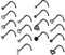 Longbeauty 16 Stück Edelstahl Piercing Set Nasenring Lippenring Stecker Ring Set Körper Piercing Set Nasenstecker C-Form Schwarz
