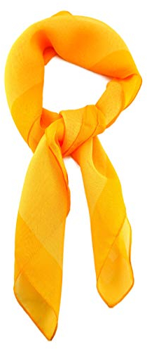 TigerTie Damen Chiffon Nickituch in gelb sonnengelb mit Bordüre - Größe 58 cm x 58 cm