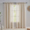 Home Brilliant Linen Net Curtains 96 Drop Voile Curtain Semi Transparent Window Panels for Patio, 54 x 96 inch long, Set of 2