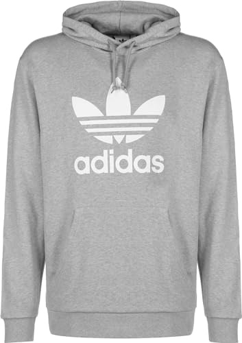 Adidas H06669 Trefoil Hoody Sweatshirt Mens medium Grey Heather/White 2XL