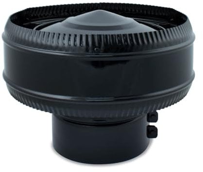 CAEXVEN Sombrerete Antirevocante CAEXVEN 150mm | Acero Reforzado Negro | Protección Total contra Viento y Lluvia | Fabricado en España