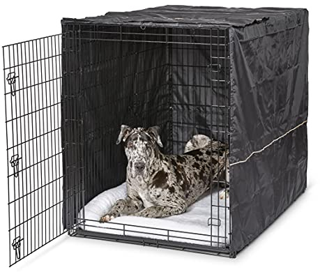 MidWest Homes for Pets XXL Dog Crate Cover, Black Polyester Privacy Kennel Cover Fits Most Giant 137 cm Crates, Machine Washable, Reduces Barking & Chewing