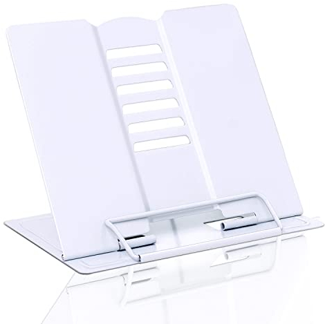 Powmag Leseständer Buchständer Metall, Buchständer Kinder, Leseständer Höhenverstellbar Klappbar für Book Stand für Studieren, Arbeiten, Lesen, Küche Kochbuchhalter