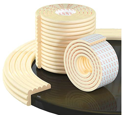 Fozobaiy Multifunctional Baby Proofing Edge Protector,Table Edge And Corner Guard For Kids,Child Safety Foam Bumper Strip,Suitable For Glass Table,Furniture,Fireplace,Desk,Diy 6.5ft/2m(Square(Beige))