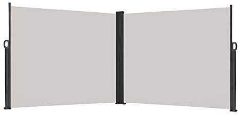 NAIZY Toldo Lateral retráctil 160x600cm Parasol Exterior Resistente a los Rayos UV 100% Poliéster Protección de privacidad Toldo Lateral para Patio Jardín Balcón - Gris Claro