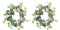 Cabilock Ornament Künstliche Eukalyptusgirlande 2 Stücke Mini Osterkranz Kerzenringe Dekokranz Frühlingskranz Künstlicher Blumenkranz Kerzenhalter Osterdeko für Ostern Party Dekoration