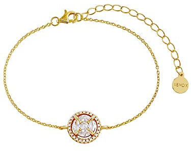 XENOX XS7066G Damen Armband Sterling-Silber 925 Gold weiß Zirkonia 20 cm
