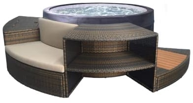NETSPA - SP-VIP140/MOB2 - NetSpa Vita - Spa Semi Rigide + Mobilier (5 éléments) - Spa Portable - Rond - 4 Places