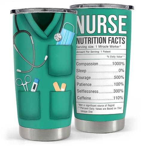 SANDJEST Tazza da caffè da viaggio con scritta in lingua inglese Nurse Tumbler Cup, per compleanno, Natale, settimana di apprezzamento, laurea in scuola di infermieristica, per infermieri e