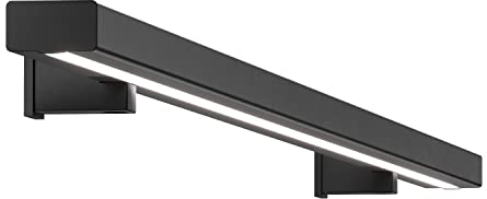 Sellon24® LED Handlauf Stahl Pulverbemalt Schwarz 25x45 SLIM Wandhandlauf Geländer Treppe (200 cm, ANTHRAZIT RAL7016)