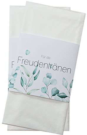 younikat 50er-Set Freudentränen Banderolen I Eukalyptus Design I 13 x 5 cm I zum Einrollen von Taschentüchern I Hochzeit I Stilvoll I Dekoration I Geschenk I dv1087