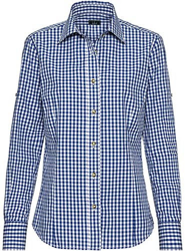 Luis Steindl Vichykaro-Bluse Mittelblau 44