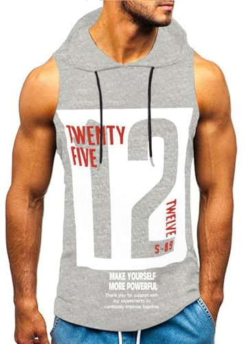 HOTCAT Debardeur à Capuche Hommes Sport Bodybuilding Musculation Fitness Tank Top Stringer sans Manches Maillot Sleeveless T-Shirt