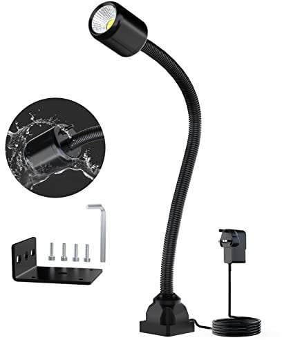 Led Machine Light,8W Led Lamp, IP65 Water Proof Flexible Gooseneck Lamp 880 Lumens for Lathe Milling, Drill Press, Industrial Lighting [Energy Class A+++]