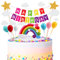 OSDUE Tortendeko Geburtstag, Macaron Kuchen Deko, Happy Birthday Tortendeko, Kuchen Topper Regenbogen, Happy Birthday, Wolke, Ballon für Kinder Mädchen Junge