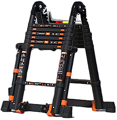 Teleskopleiter Teleskopleiter Queiting Mehrzweck-Aluminium-Teleskopleiter Ausziehbare tragbare Klappleiter EIN Rahmen (Size : 4.7M+4.7M(18.5FT)) für die tägliche Arbeit im Haushalt