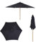 Garden Mile 2.4m Large Wooden Black Garden Parasol Sun Umbrella Heavy duty Wooden frame Durable Polyester Material Garden Table Umberella with easy open Outdoor sunshade