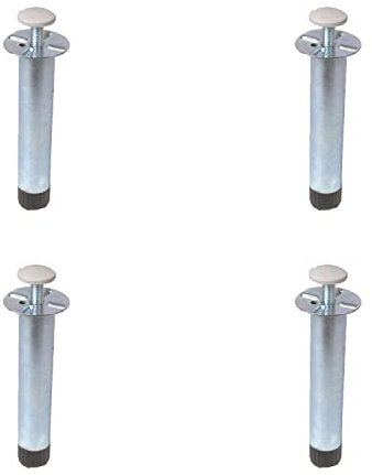 bricoleva.it Juego de 4 patas ajustables de metal para zócalo de cocina – Patas con clip de fijación para muebles de cocina – Altura 15 cm y ajuste de 2 cm