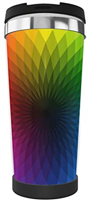 Thermobecher mit Regenbogen-Palette, doppelwandig, Edelstahl, für Eisgetränke und Heißgetränke