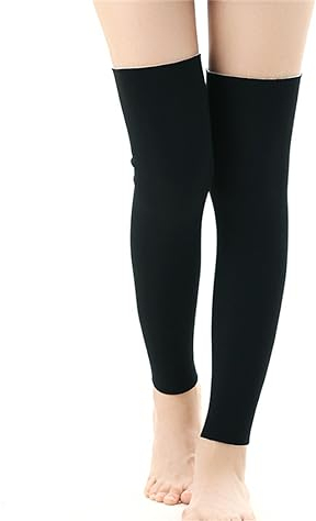 ITODA Kniewärmer Winter Beinstulpen Warm Gefüttert Beinwärmer Damen Herren Kniebandage Elastisch Rutschfest Knieschoner Lang Dünn Knieprotektor Thermo Winddicht Kniestulpe für Tanzen Yoga Schlafen L