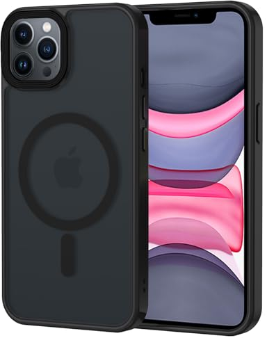 XTCASE für iPhone 11 Pro Hülle Magnetisch kompatibel mit Magsafe, Matt Transluzente Handyhülle für iPhone 11 Pro (5.8) Kratzfeste PC Rückseite + TPU Bumper - Schwarz