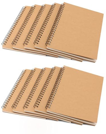JOIKIT 10 Pack A5 Spiral Notebook, 14.5 x 21cm A5 Line Craft Soft Cover Bound Notebook, 120Pages / 60 Sheets 80gsm Wirebound Notebook for Business, Travel Journaling