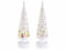 Gruppo Maruccia - Alberi di Natale Luminosi da Tavolo in Vetro - Addobbi Natalizi per la Casa - Idea Regalo - Set da 2 Pezzi - Colore Bianco