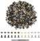 SUPERFINDINGS 320 ensemble de Rivets Coniques en Laiton pour Vêtements 4 couleurs Rivets en Cuir avec Poinçon de Maroquinerie Rivets à Double Capuchon pour Cuir Artisanales Réparations