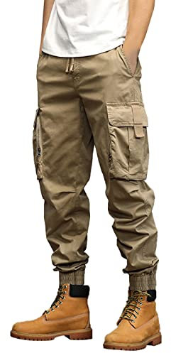 Lightning Deals of Today Prime Clearance Jogginghose Herren Mens Fashion Casual Loose Cotton Plus Size Pocket Lace Up Solid Color Pants Overall