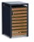 DWD Garden Single Wheelie Bin Hideaway 120L / 240L Waste Bin,Storage Shed w/Locking Doors Assisted lift up Lid easy use Outdoor Hygienic Dustbin Unit Trash Cover Steel Matt Grey with Oak Effect Door