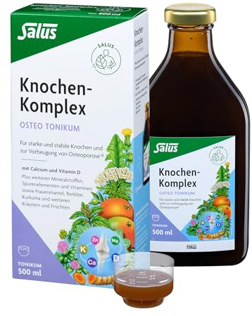 Salus – Knochen-Komplex Osteo – Tonikum – 1x 500 ml – Für starke und stabile Knochen – mit Calcium, Vitamin D und K - vegan