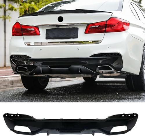 Heckstoßstangen-Diffusor passend für BMW G30 M550i G31 G38 5er Serie M Sport glänzend schwarz ABS lackierte hintere Lippe