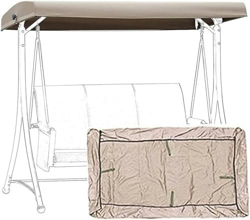 Ersatzüberdachung für Schaukeloberteil, Ersatzüberdachung für Hollywoodschaukel im Freien, wasserdichte, UV-beständige Ersatzüberdachung für 2/3-Sitzer-Schaukelstuhl