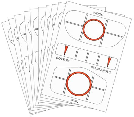 MiOYOOW 10 Stück Golf Impact Tape, Golf Aufprallband für Schlagfläche Golfschlägers Golf Schwungtrainer Trainingshilfen für Hölzer Eisen und Putter