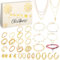 Adventskalender Schmuck 2024 Damen Weihnachtskalender 24 Halskette Armband Ringe Ohrringe Überraschungen Geschenke Frauen Ehefrau Mutter (Gold A)